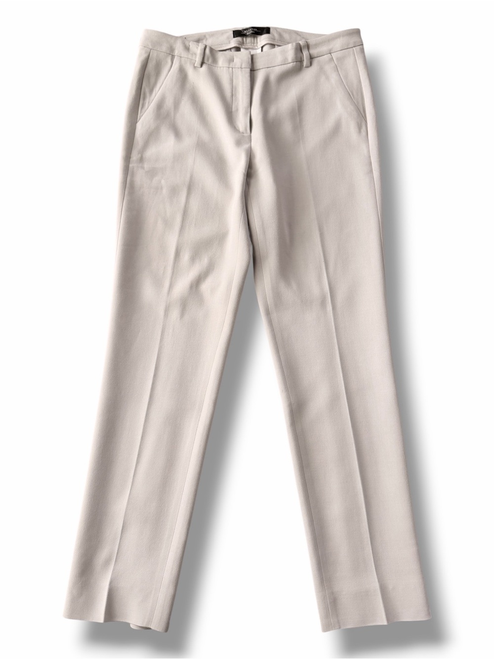 MaxMara Pants Trousers Slim Cigarette FitW113 Ecru Viscose Wool Size 6